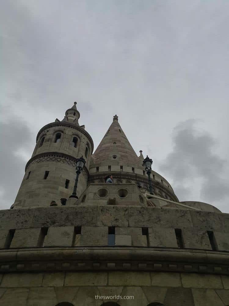 Girl standing at highest point at Fishermans bastion in Budapest
