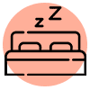 Bed with pink background icon