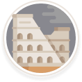 Colosseum in Italy Illustration