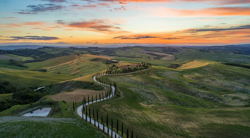 Landscape view of Tuscany in Italy