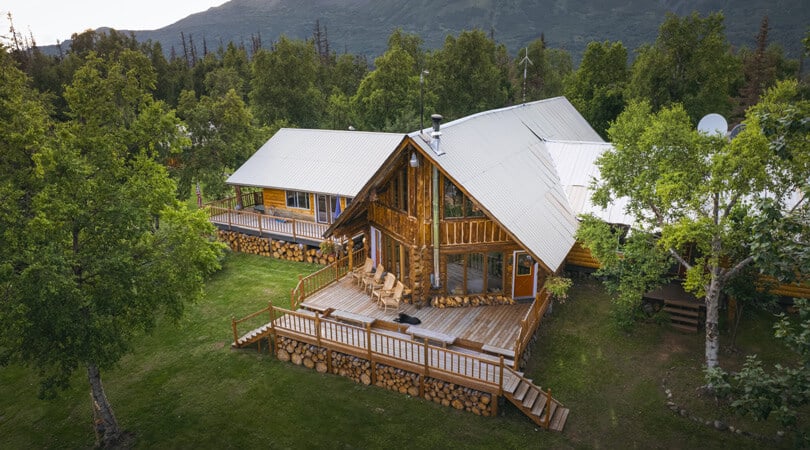 Wooden Winterlake Lodge in Alaska
