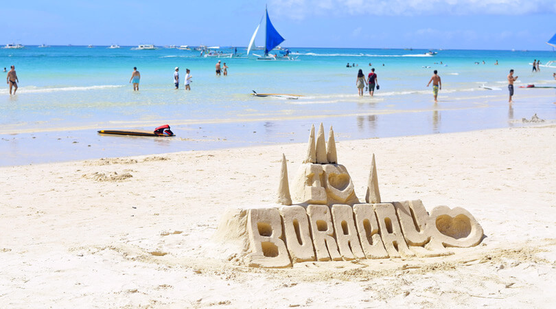 Beach in Boracay island in Philippines