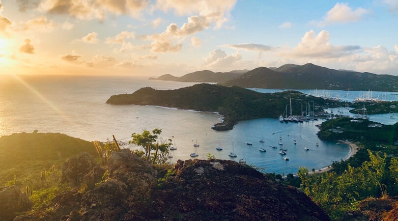 Boats on the coast of Caribbean islands